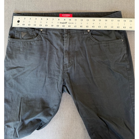 Guess Straight Leg Jeans Men 38 Black Minimalist Streetwear Urban Casual 90s Y2K - Picture 8 of 12